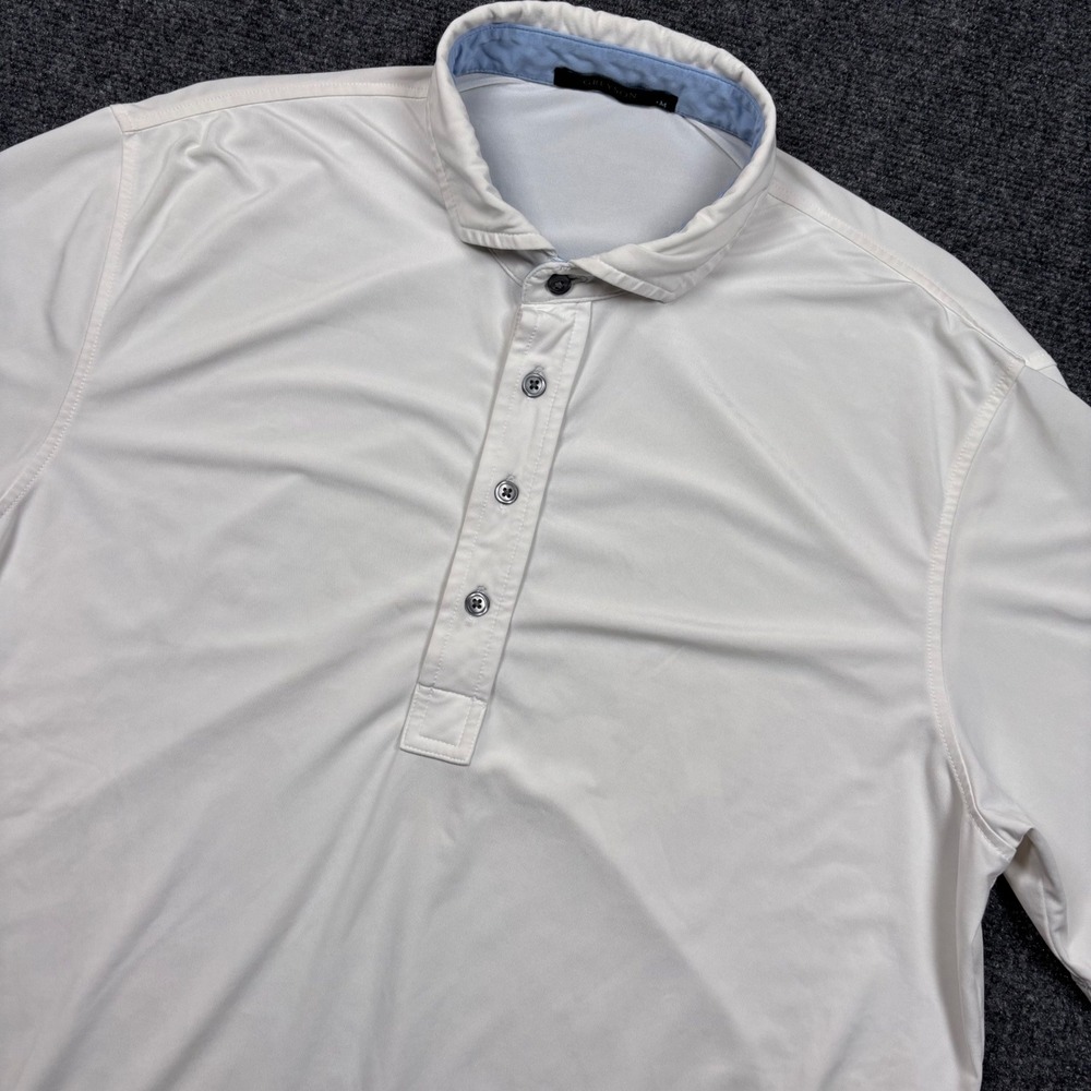 Greyson Polo Men's M White Performance Stretch 4 Button Golf Shirt